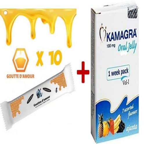 Pack 10 sachets de Gouttes d'amour + 1 boite de Kamagra